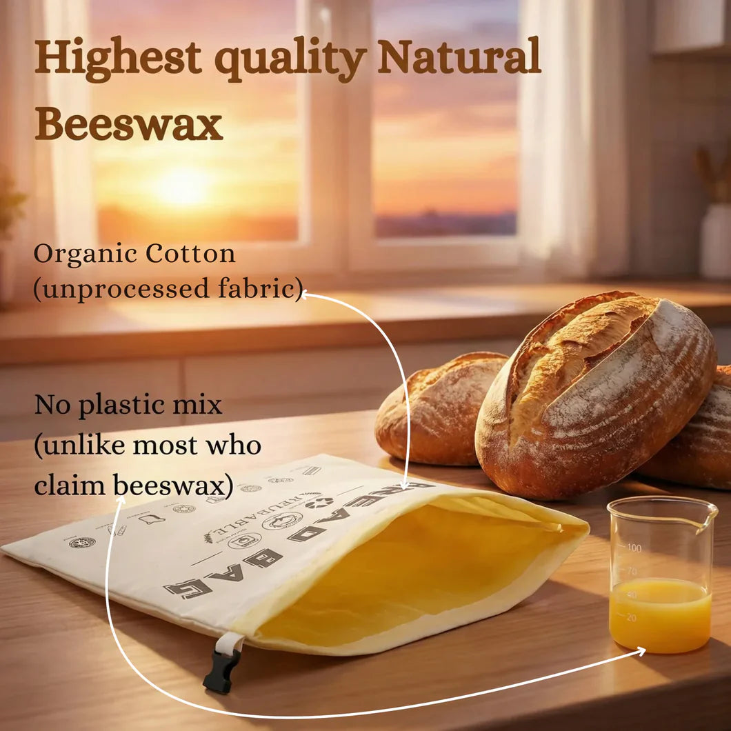 The NumaLoaf 100% Cotton-Beeswax Bread Bags