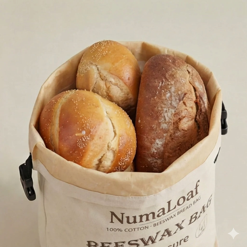 The NumaLoaf 100% Cotton-Beeswax Bread Bags